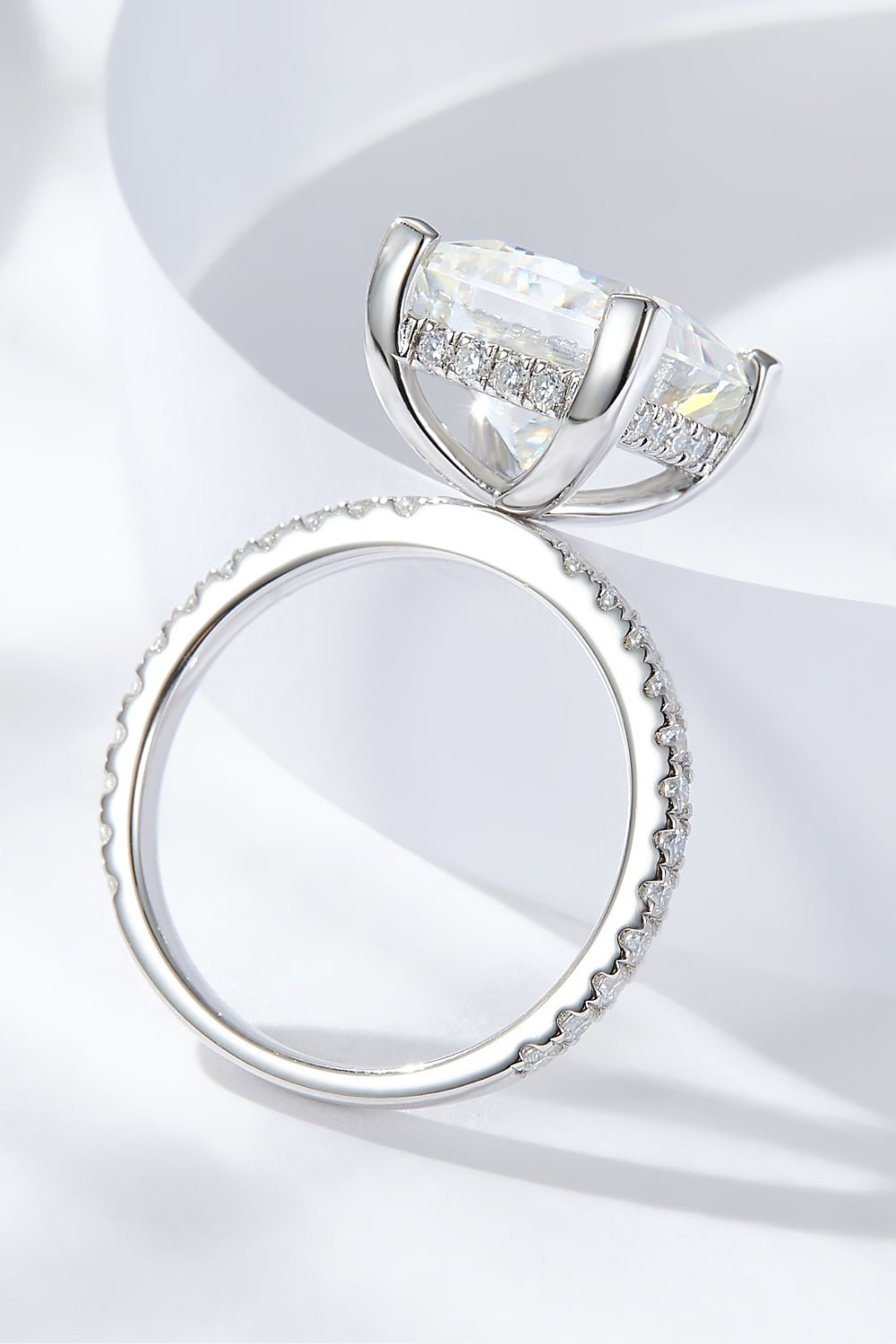 5.52 Carat Moissanite Side Stone Ring - Shah S. Sahota