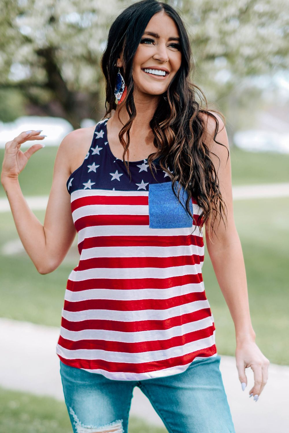 US Flag Racerback Top - Shah S. Sahota