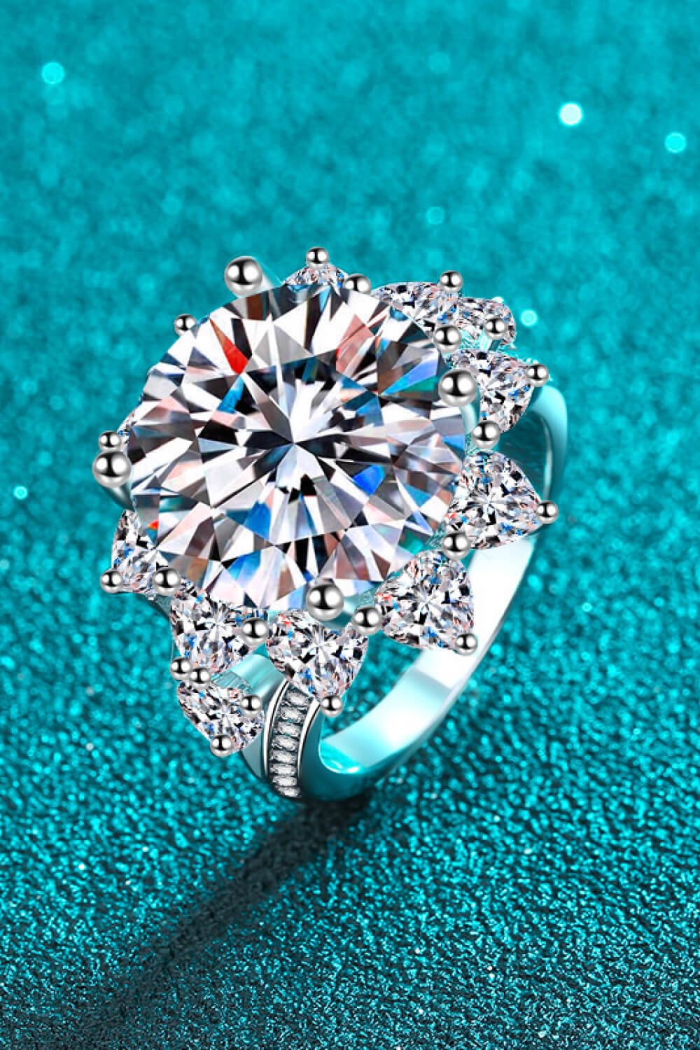 10 Carat Moissanite Flower-Shaped Ring - Shah S. Sahota
