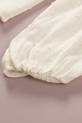 Swiss Dot Lace-Up Lace Trim Blouse - Shah S. Sahota