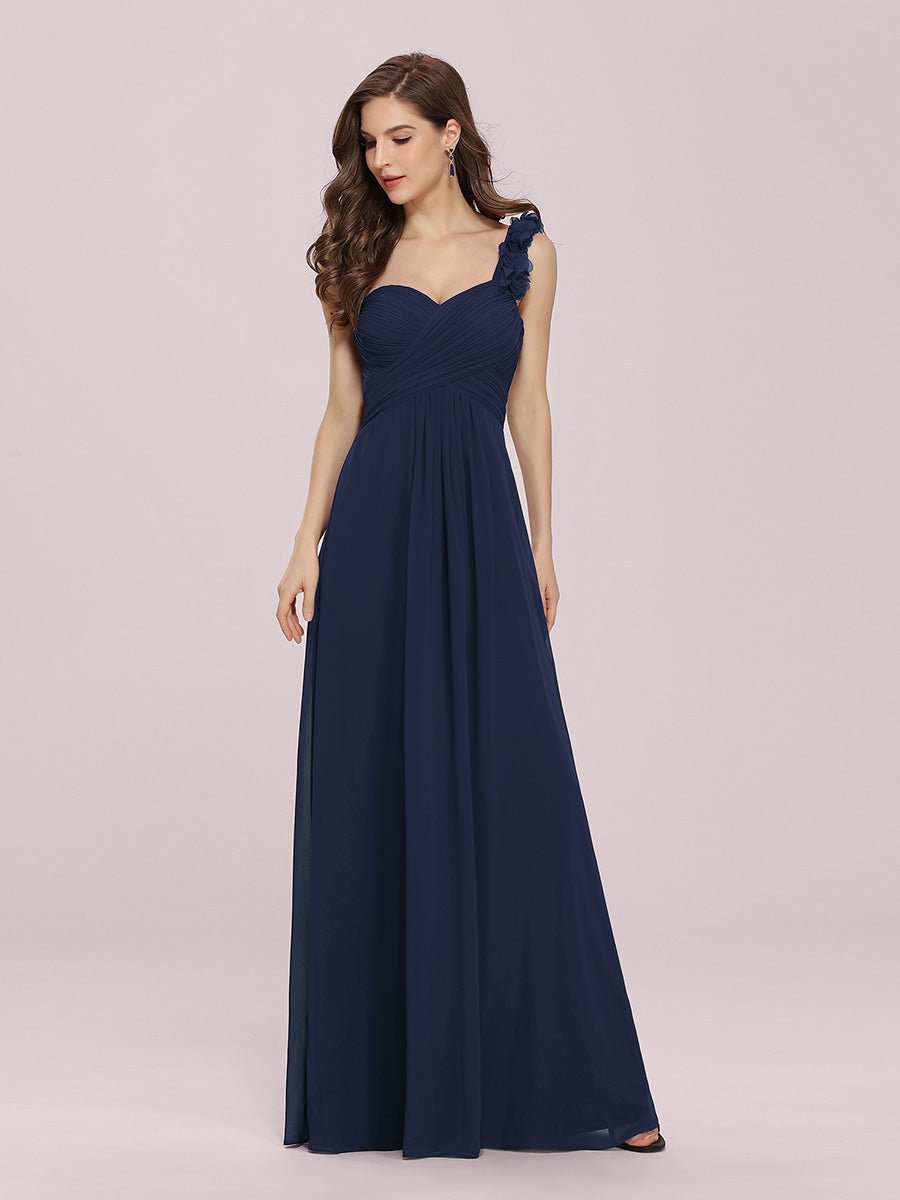One Shoulder Wholesale Bridesmaid Dresses With Flower Decoration - Shah S. Sahota