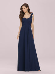 One Shoulder Wholesale Bridesmaid Dresses With Flower Decoration - Shah S. Sahota