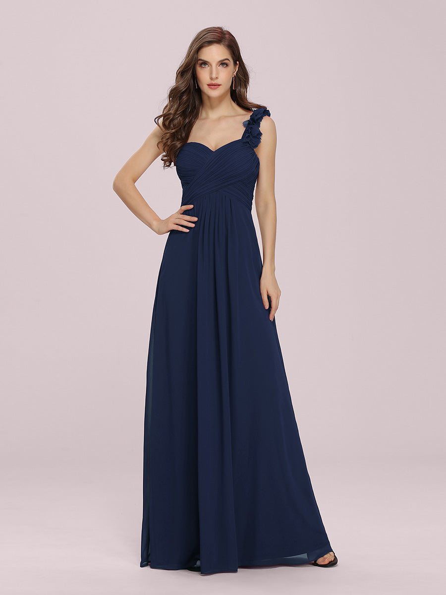 One Shoulder Wholesale Bridesmaid Dresses With Flower Decoration - Shah S. Sahota