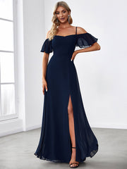 Flattering Deep V Neck Flare Sleeves Bridesmaid Dresses - Shah S. Sahota