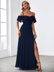 Flattering Deep V Neck Flare Sleeves Bridesmaid Dresses - Shah S. Sahota