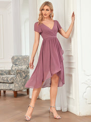 Hot Asymmetrical Hem Pagoda Sleeves Bridesmaid Dresses - Shah S. Sahota