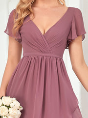Hot Asymmetrical Hem Pagoda Sleeves Bridesmaid Dresses - Shah S. Sahota