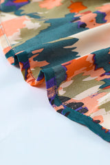 Abstract Print Belted Ruffle Hem Dress - Shah S. Sahota