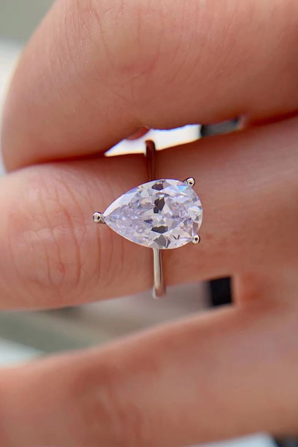 Classic Teardrop 2 Carat Moissanite Ring - Shah S. Sahota