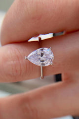Classic Teardrop 2 Carat Moissanite Ring - Shah S. Sahota