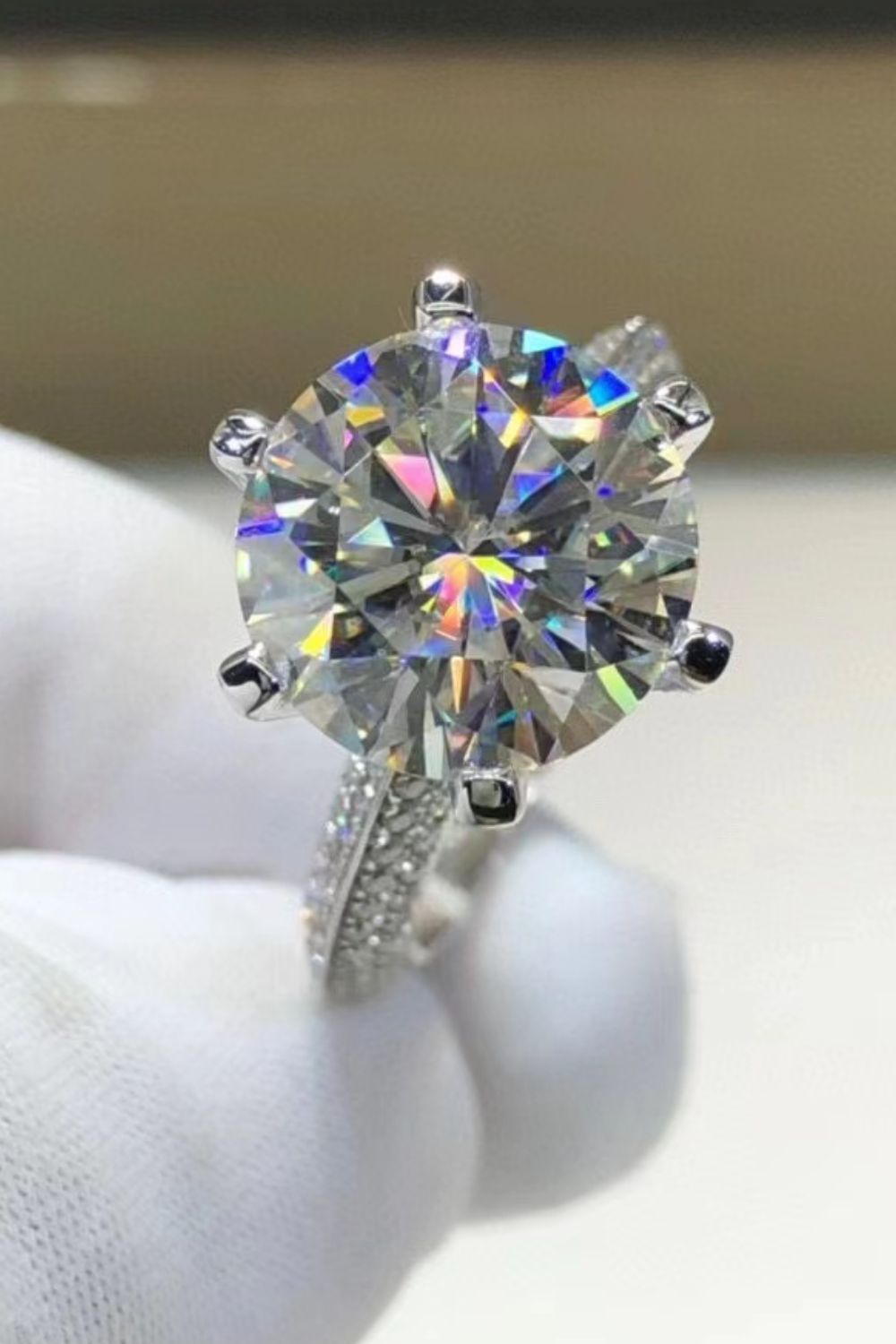 5 Carat Moissanite 6-Prong Ring - Shah S. Sahota