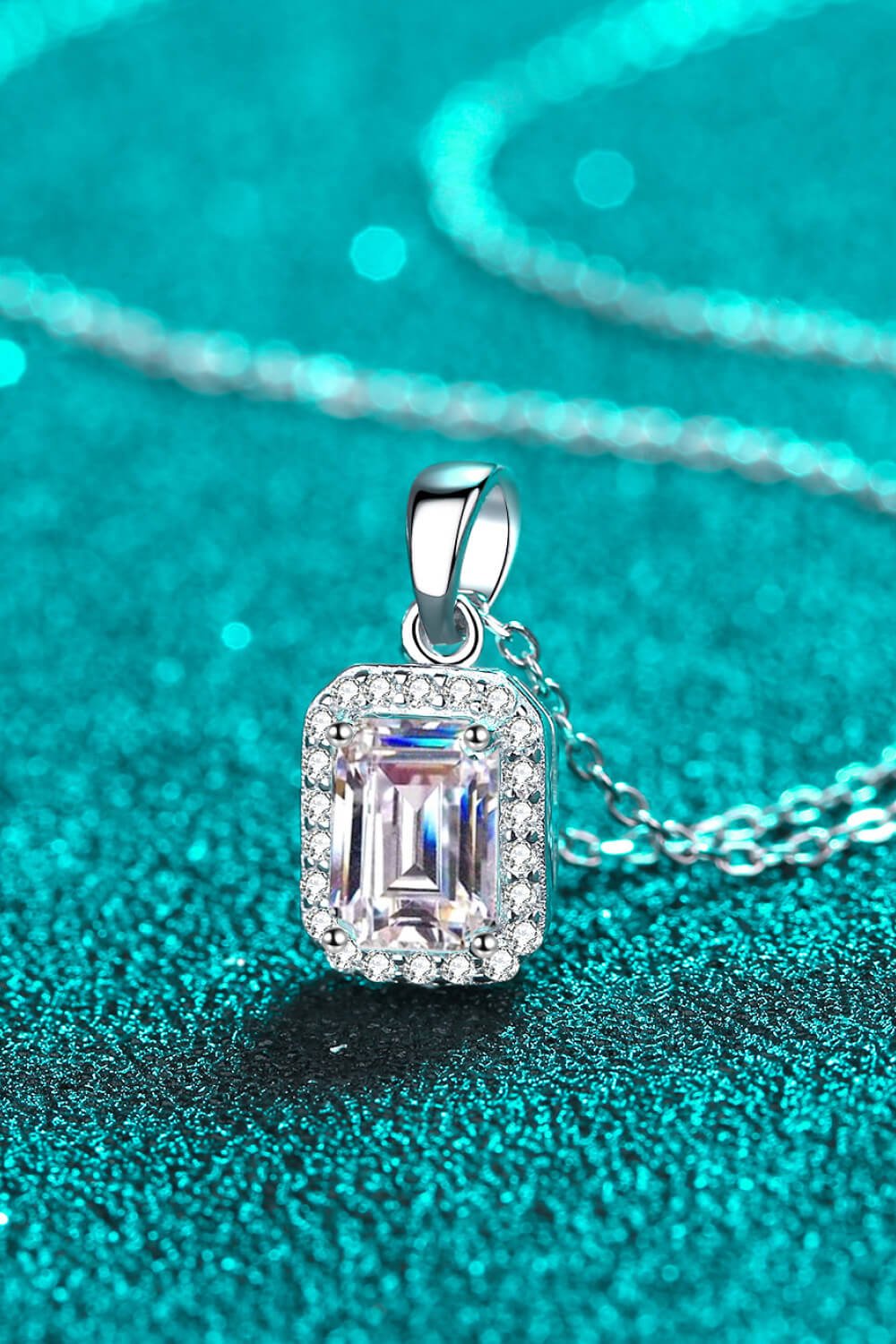 Square Moissanite Pendant Chain Necklace - Shah S. Sahota