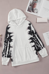 Brushstroke Print Hoodie with Kangaroo Pocket - Shah S. Sahota