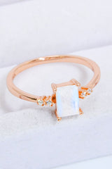 Rectangle Natural Moonstone Ring - Shah S. Sahota