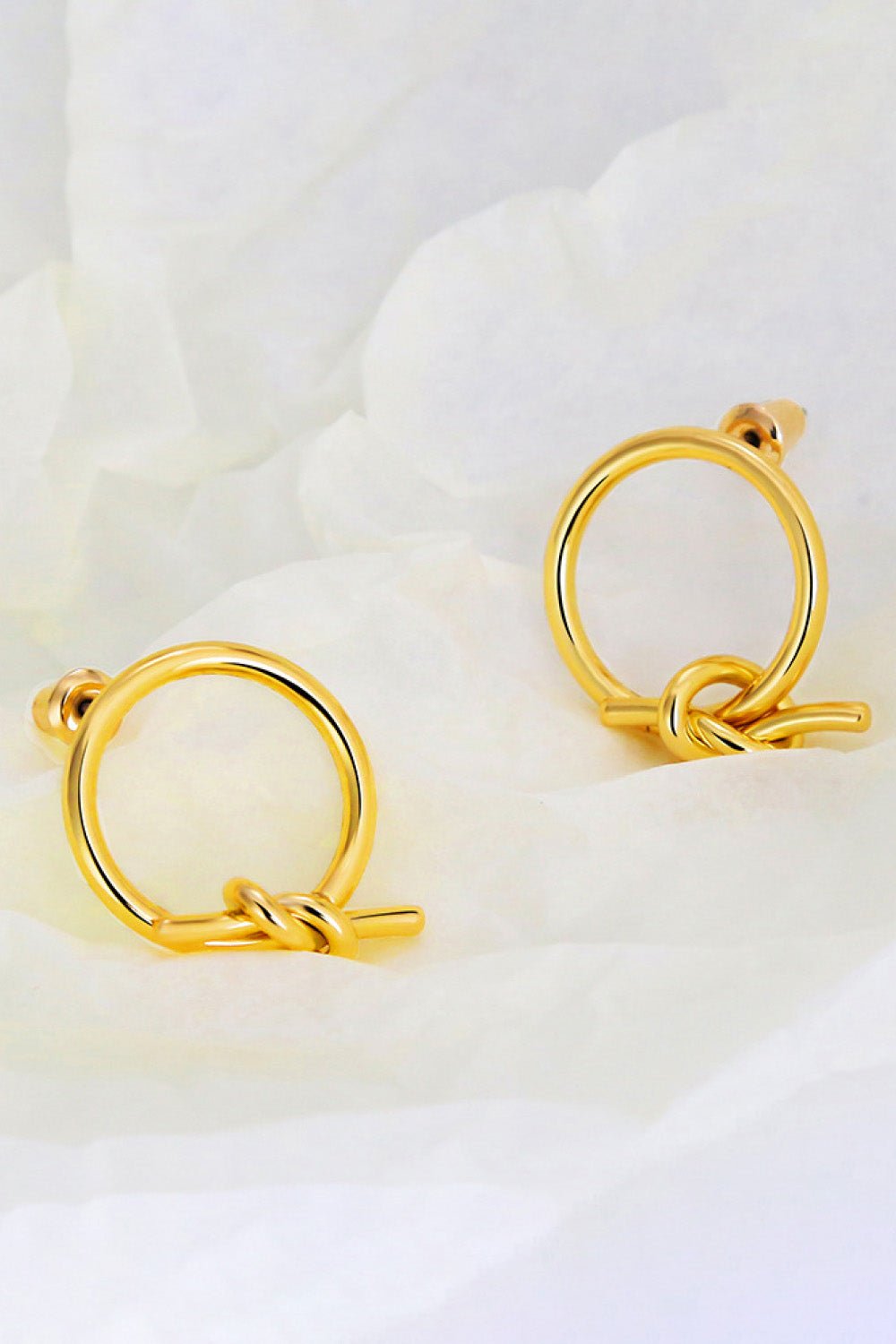 18K Gold-Plated Tied Hoop Earrings - Shah S. Sahota