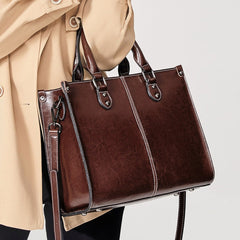 Oil Wax Stitching Leather Portable Shoulder Messenger Bag - Shah S. Sahota