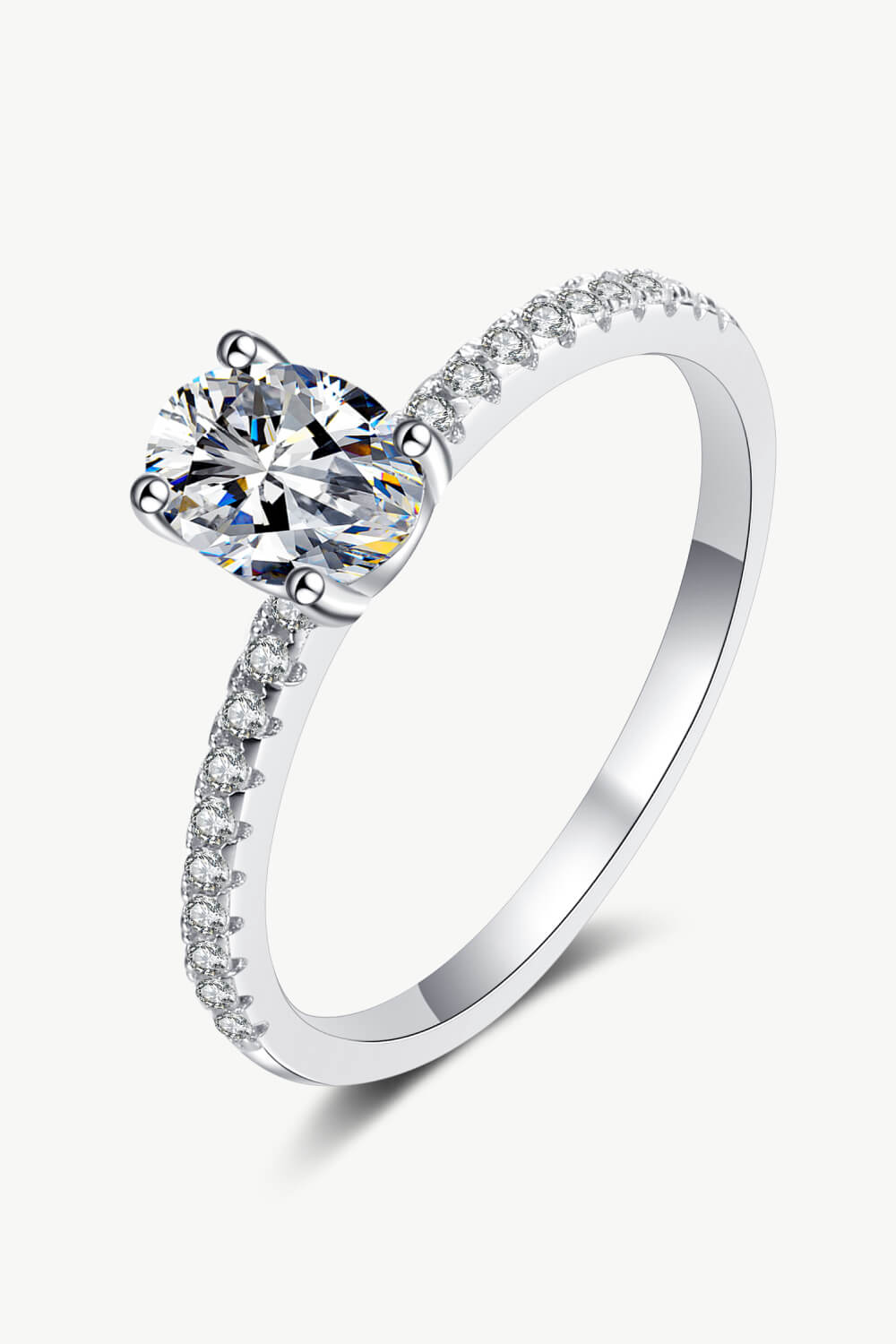 925 Sterling Silver Inlaid 1 Carat Moissanite Ring - Shah S. Sahota