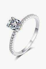 925 Sterling Silver Inlaid 1 Carat Moissanite Ring - Shah S. Sahota