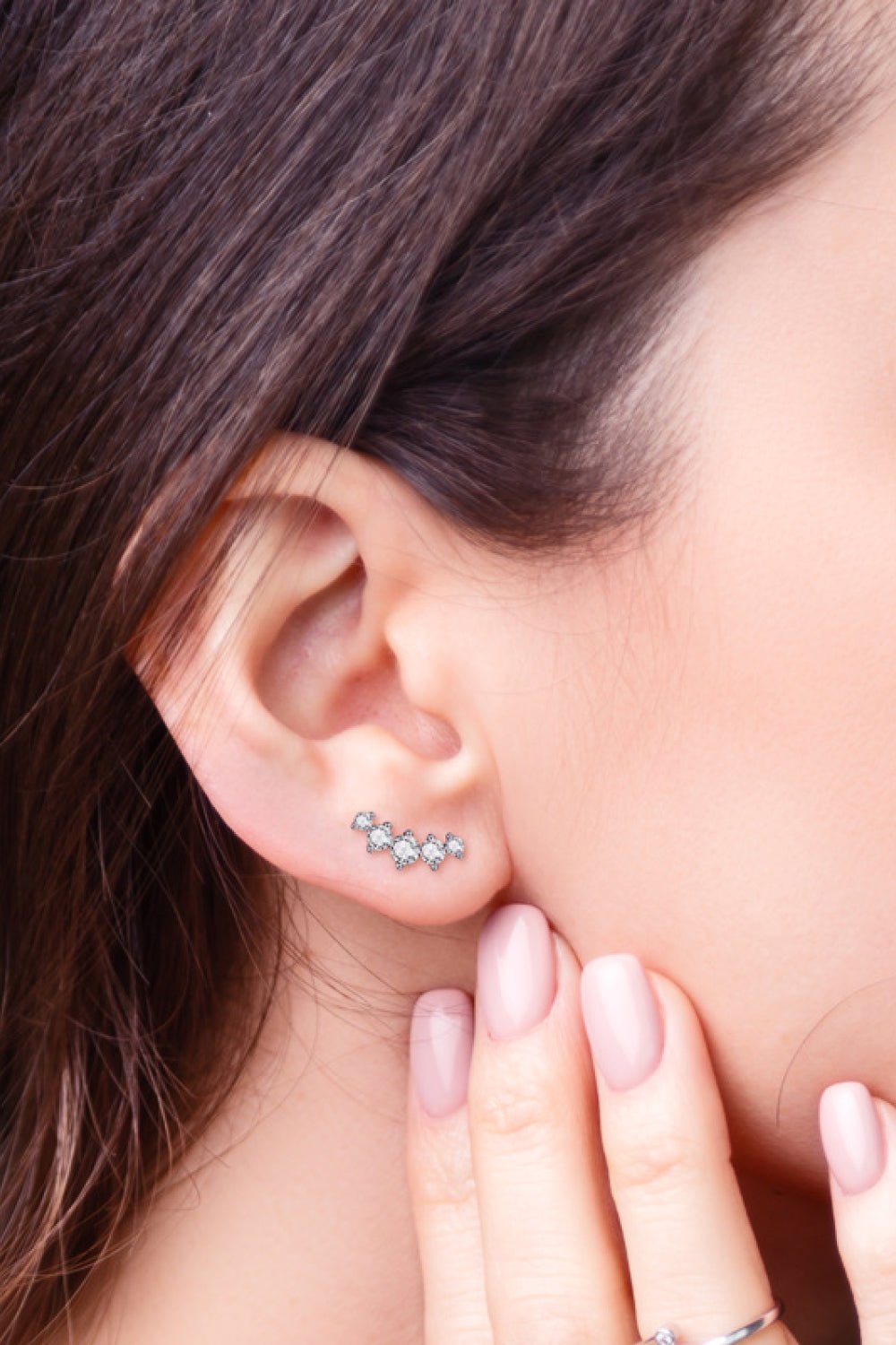 All You Need Moissanite Platinum-Plated Earrings - Shah S. Sahota