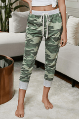 Green Camo Print Knit Sport Pants - Shah S. Sahota