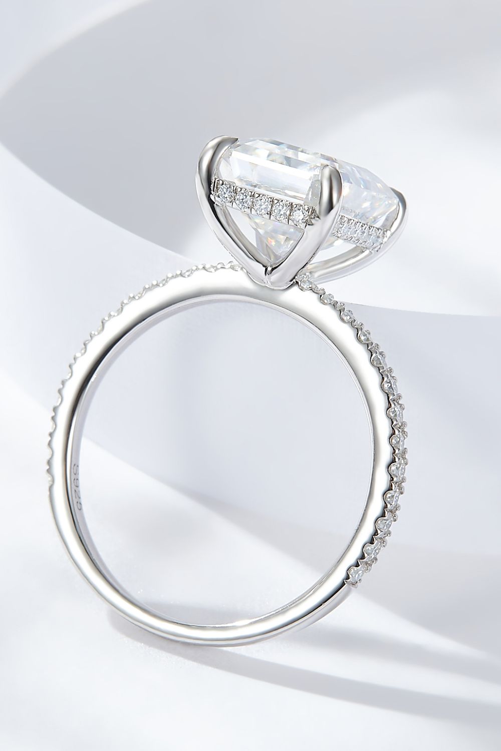 Emerald Cut 4 Carat Moissanite Side Stone Ring - Shah S. Sahota