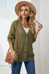 Drop Shoulder Button Down Pocketed Cardigan - Shah S. Sahota