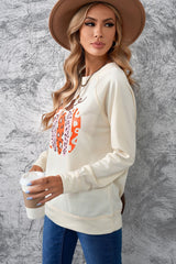 Pumpkin Graphic Raglan Sleeve Sweatshirt - Shah S. Sahota