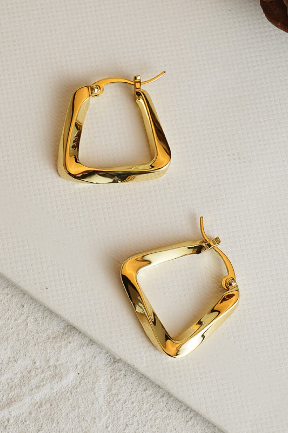 18K Gold Plated Irregular Geometric Earrings - Shah S. Sahota