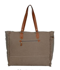 Retro Print Fringe Canvas Tote Bag Set - Shah S. Sahota