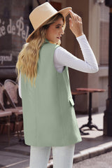 Longline Blazer Vest with Pockets - Shah S. Sahota