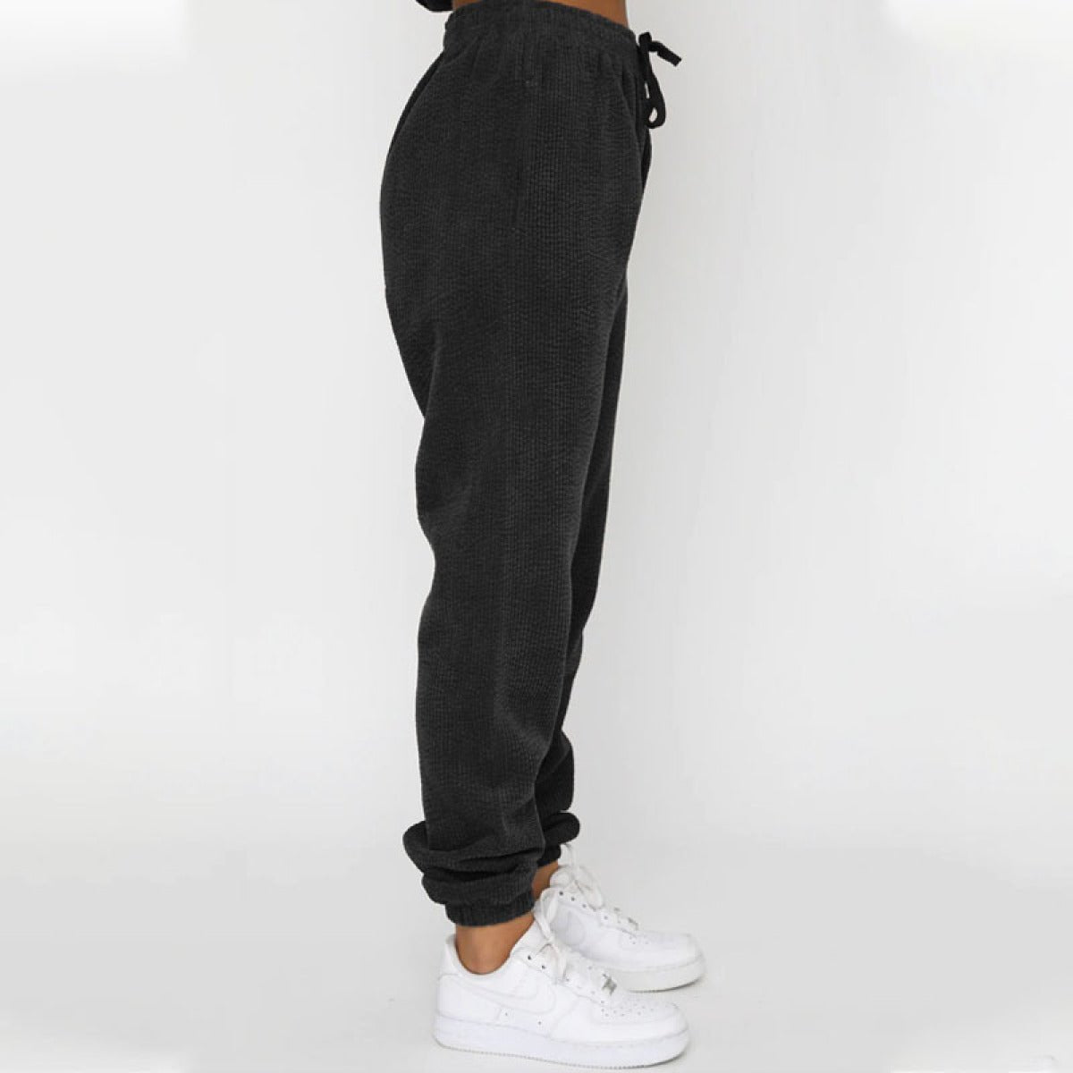 Corduroy Crew Neck Pullover Long Sleeve Sweatshirts & TiePants Two-Piece Sets - Shah S. Sahota