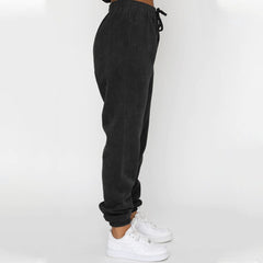 Corduroy Crew Neck Pullover Long Sleeve Sweatshirts & TiePants Two-Piece Sets - Shah S. Sahota