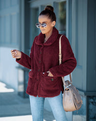 Collared Neck Long Sleeve Single-Breasted Coat With Pockets