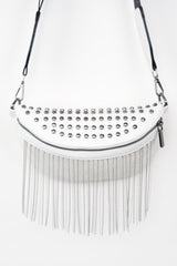 PU Leather Studded Sling Bag with Fringes - Shah S. Sahota