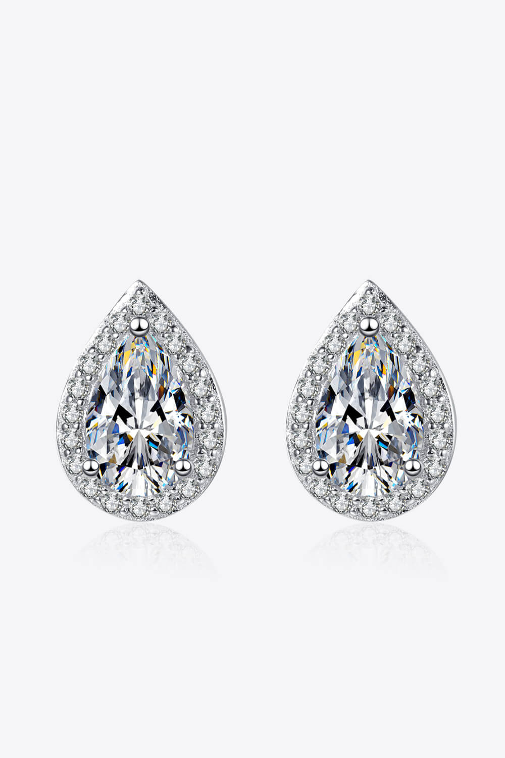 Moissanite Teardrop Stud Earrings - Shah S. Sahota