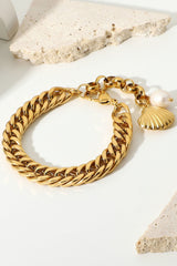 18K Gold-Plated Curb Chain Bracelet - Shah S. Sahota