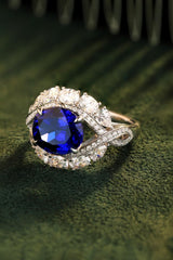 5 Carat Lab-Grown Sapphire Platinum-Plated Ring - Shah S. Sahota