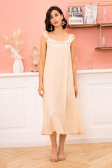 Ruffled V-Neck Night Dress - Shah S. Sahota