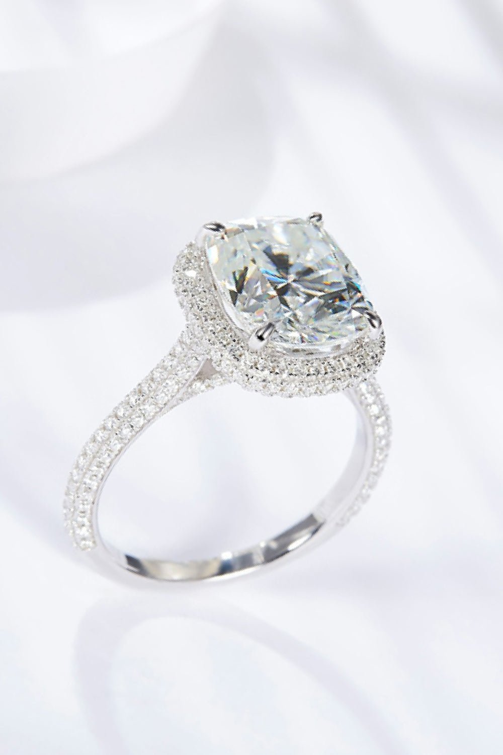 6 Carat Moissanite Halo Ring - Shah S. Sahota