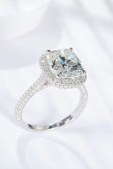 6 Carat Moissanite Halo Ring - Shah S. Sahota