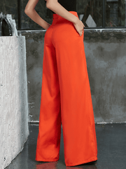 Zip Back Wide Leg Pants - Shah S. Sahota