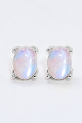 Natural Moonstone 4-Prong Stud Earrings - Shah S. Sahota