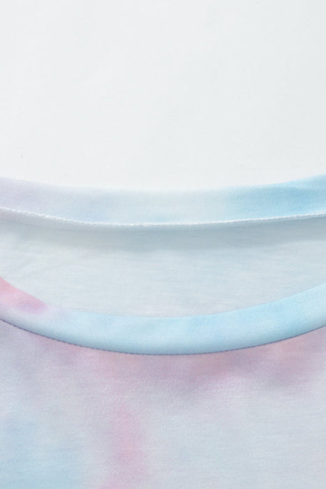Tie-Dye Boat Neck Batwing Sleeve Tee - Shah S. Sahota