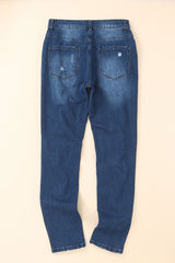 Distressed High Waist Pocket Jeans - Shah S. Sahota