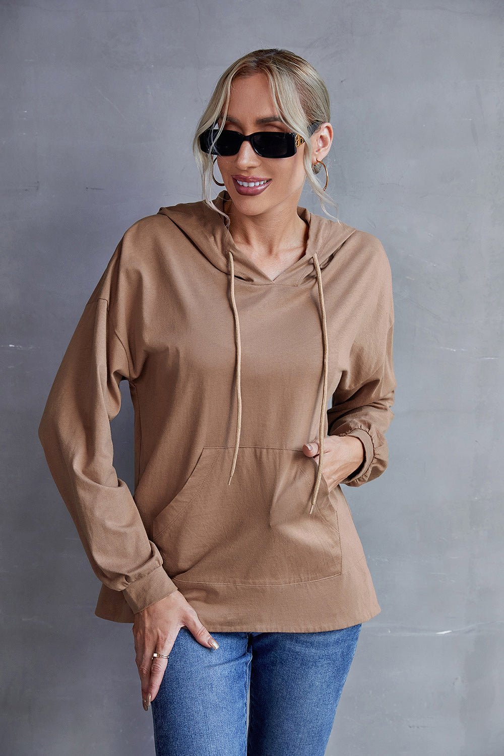 Box Pleated Drawstring Hoodie - Shah S. Sahota
