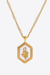 18K Gold Plated Snake Geometric Pendant Necklace - Shah S. Sahota