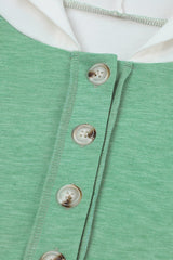 Color Block Quarter Button Hoodie - Shah S. Sahota