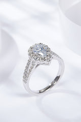 1 Carat Moissanite Teardrop Split Shank Ring - Shah S. Sahota