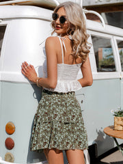 Animal Print Layered Mini Skirt - Shah S. Sahota