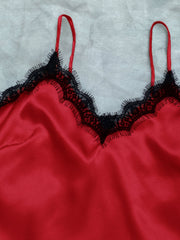 Lace Trim Cami, Shorts, Eye Mask, Scrunchie, and Bag Pajama Set - Shah S. Sahota
